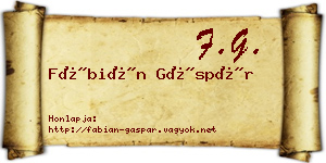 Fábián Gáspár névjegykártya