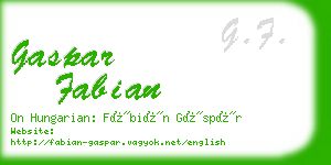gaspar fabian business card